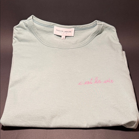 Maison Labiche Tops - Maison Labiche Short Sleeve Tee - Light Green Poiteau 100% organic cotton XS